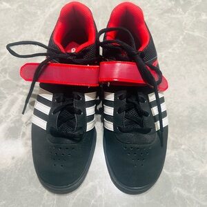 Adidas Powerlift 2.0 Black, Red, White Weightlifting Trainer Shoes Men's SZ 5.5